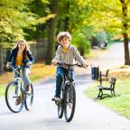 fietsen in het park